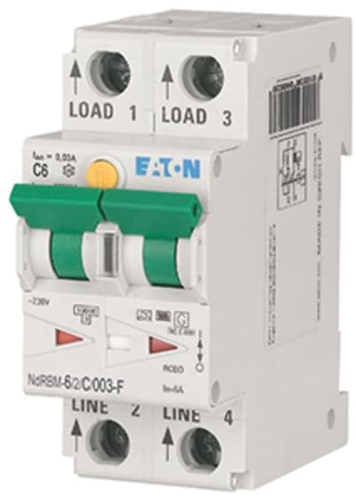 Residual current circuit breaker with overcurrent xDigital 6A C Type-F (300485)