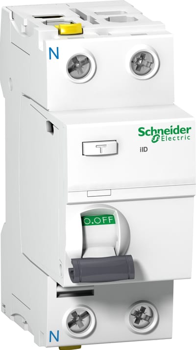 Schneider Electric Residual current circuit breaker (RCCB), ACTI9 iID, 2P, 40A, A type, 30MA, double terminal A9Z21240