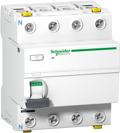 Schneider Electric Residual current circuit breaker (RCCB), ACTI9 iID, 4P, 63A, A type, 300MA, selective, double terminal A9Z25463