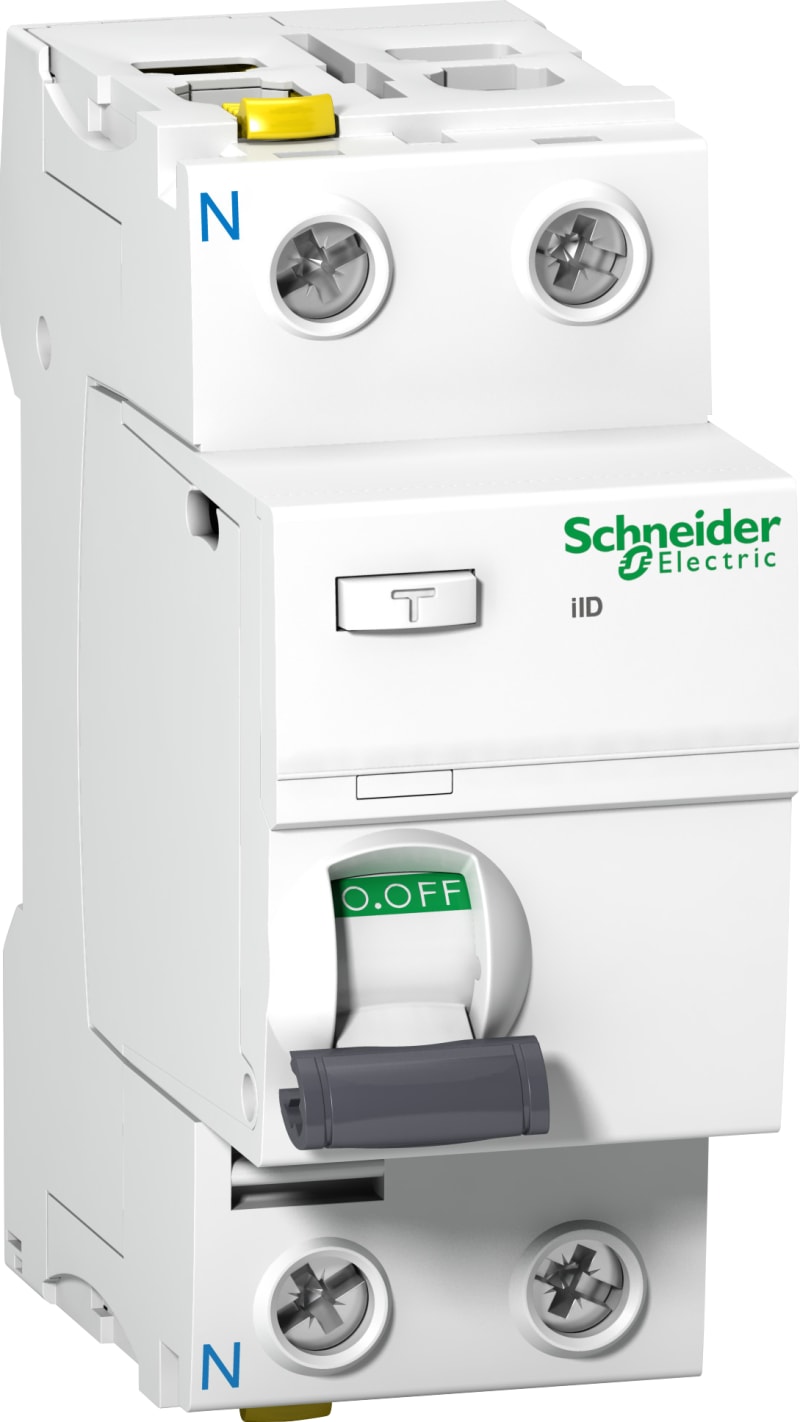 Schneider Electric Residual current circuit breaker (RCCB), ACTI9 iID, 2P, 63A, A-SI type, 30MA, double terminal A9Z31263