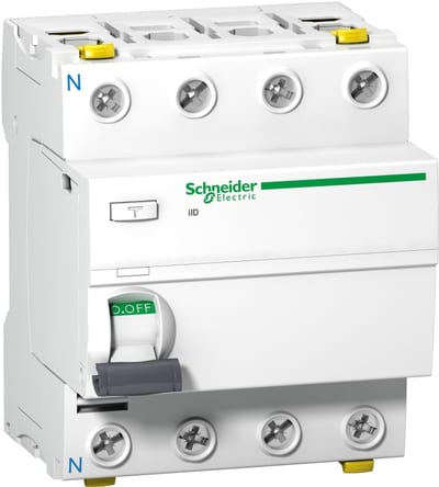 Schneider Electric Residual current circuit breaker (RCCB), ACTI9 iID, 4P, 63A, A-SI type, 300MA, selective, double terminal A9Z35463