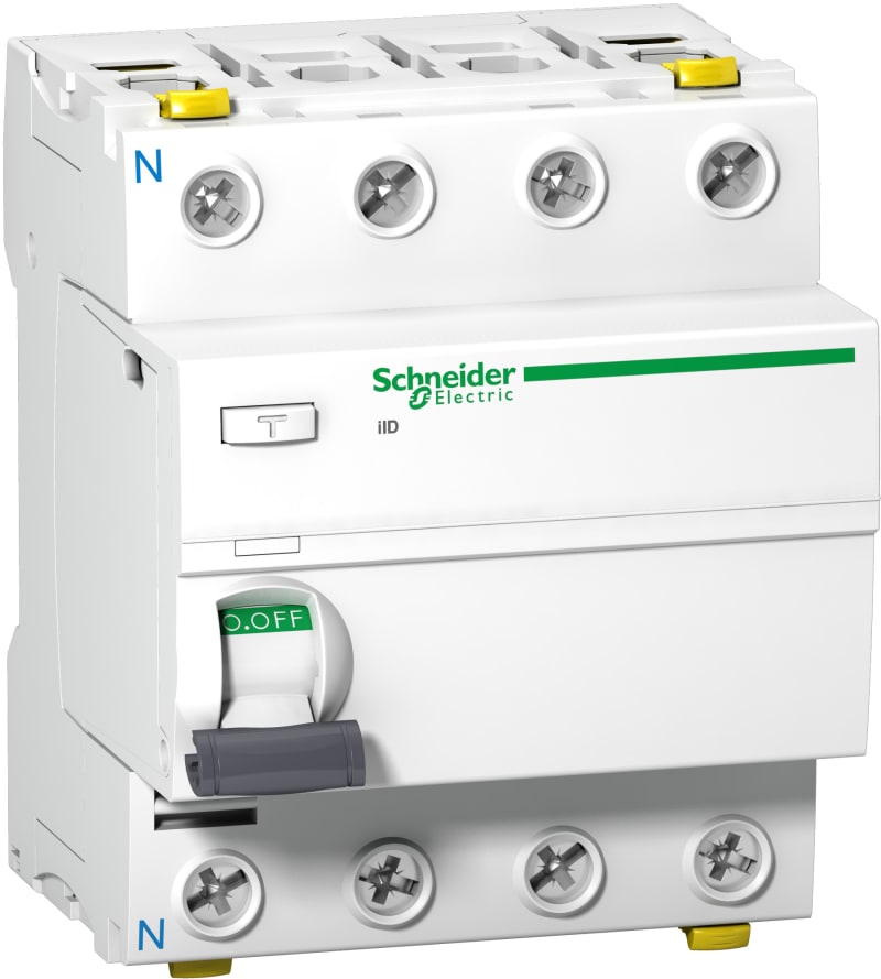 Schneider Electric Residual current circuit breaker (RCCB), ACTI9 iID, 4P, 63A, A type, 500MA, double terminal A9Z26463