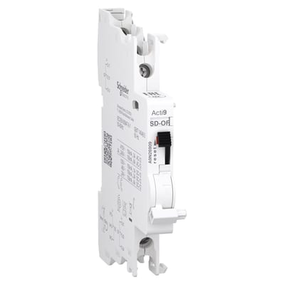 Schneider Electric Auxiliary contact, ACTI9 A9N, OF/SD+OF, 2 C/O, 100MA to 6A, 24VAC to 415VAC, 24VDC to 130VDC, top and bottom connection A9N26909
