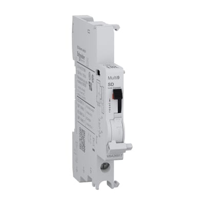Schneider Electric Auxiliary contact, MULTI9 M9A, SD, 1 C/O, 2MA to 100MA, 24VAC to 250VAC, 24VDC to 220VDC, bottom connection M9A26917