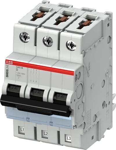 ABB S403-D10 Miniature Circuit Breaker — 3P, Type D, 10 A, 10 kA 2CCS573001R0101