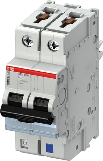 ABB S401-D32 Miniature Circuit Breaker — 1P+N, Type D, 32 A, 10 kA