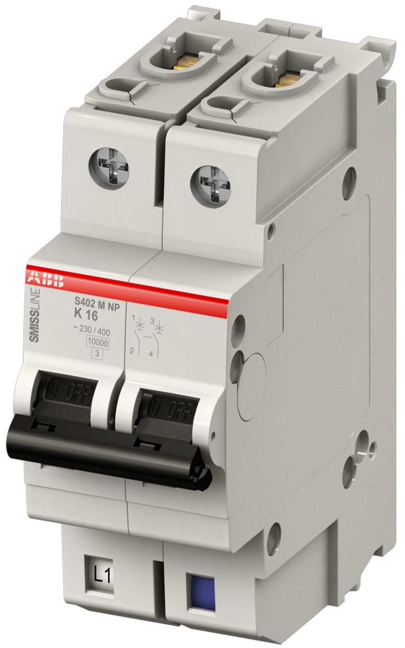 ABB S401-K10 Miniature Circuit Breaker — 1P+N, Type K, 10 A, 10 kA