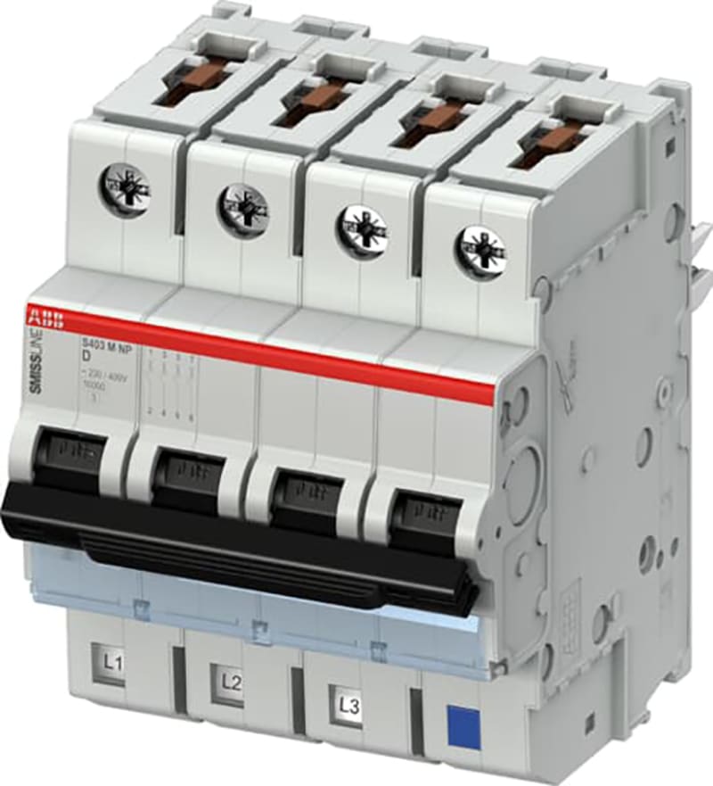 ABB S403-D50 Miniature Circuit Breaker — 3P, Type D, 50 A, 10 kA 2CCS573103R8501