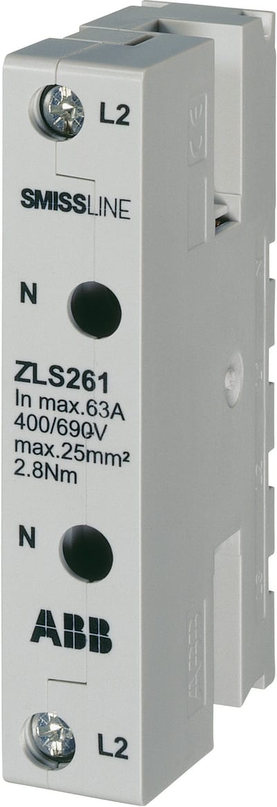 ABB the ZLS261 is an Incoming terminal block with L1, N, 63 A 2CCA205306R0001