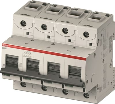 ABB S804S-C6 Miniature Circuit Breaker — 4P, Type C, 6 A, 50 kA