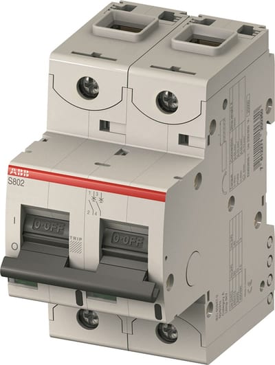 ABB S802S-K16 Miniature Circuit Breaker — 2P, Type K, 16 A, 50 kA