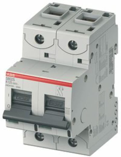 ABB S802S-K20 Miniature Circuit Breaker — 2P, Type K, 20 A, 50 kA