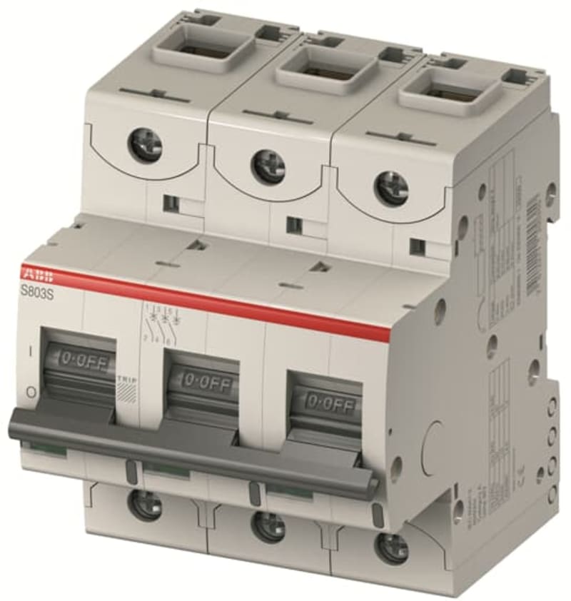 ABB S803S-K25 Miniature Circuit Breaker — 3P, Type K, 25 A, 50 kA