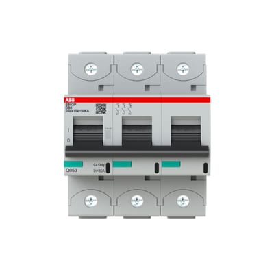 ABB S803P-D80 Miniature Circuit Breaker — 3P, Type D, 80 A, 50 kA