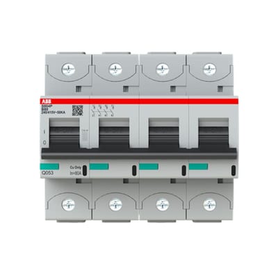 ABB S804P-B80 Miniature Circuit Breaker — 4P, Type B, 80 A, 50 kA