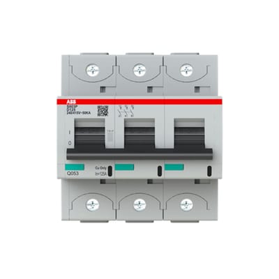 ABB S803P-D125 Miniature Circuit Breaker — 3P, Type D, 125 A, 50 kA