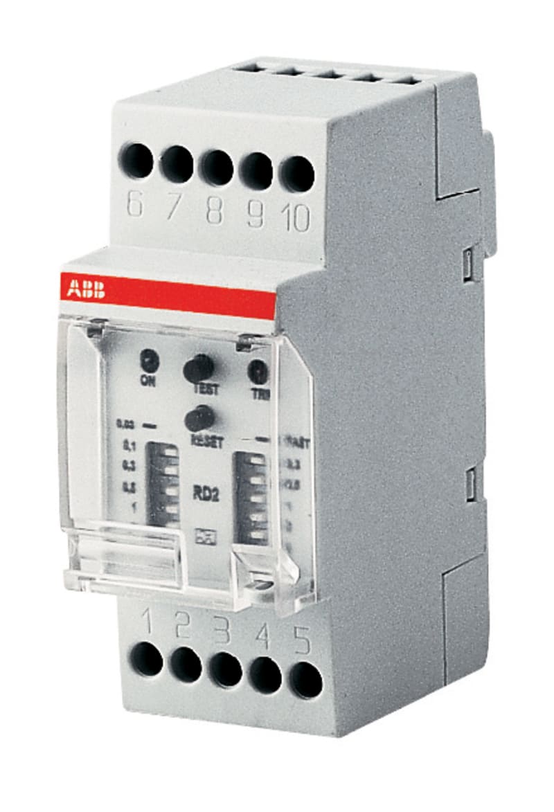 ABB RD2 Residual Current Monitor (RCM) — Type A, 48 … 150 V AC/DC, External Toroidal Transformer (2CSM242120R1201)