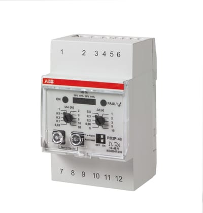 ABB RD3P Residual Current Relay — Type A, 230 … 400 V AC