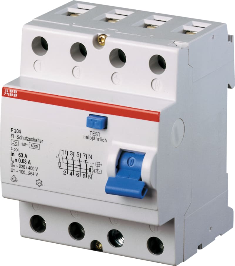 Residual Current Circuit Breaker F204 A 100A/300MA (F204A-100/0,3)