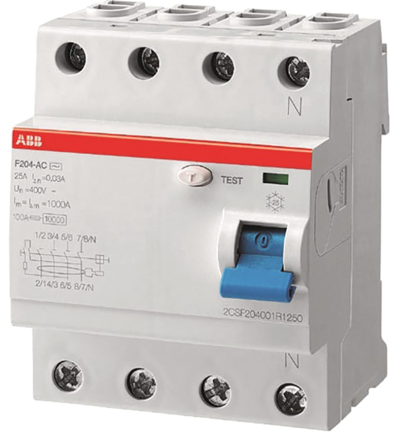 Residual Current Circuit Breaker F204 A S-100A/500MA (2CSF204201R4900)