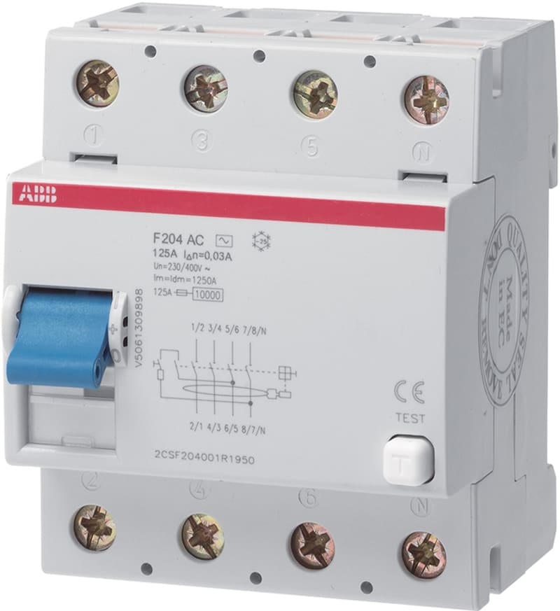 Residual Current Circuit Breaker F204 A S-125A/500MA (2CSF204201R4950)