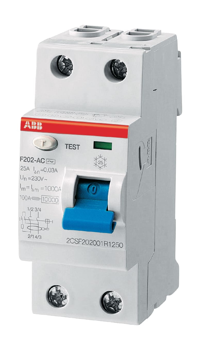 Residual Current Circuit Breaker F202 A 63A/30MA 16-2A/3HZ (2CSF202196R1630)