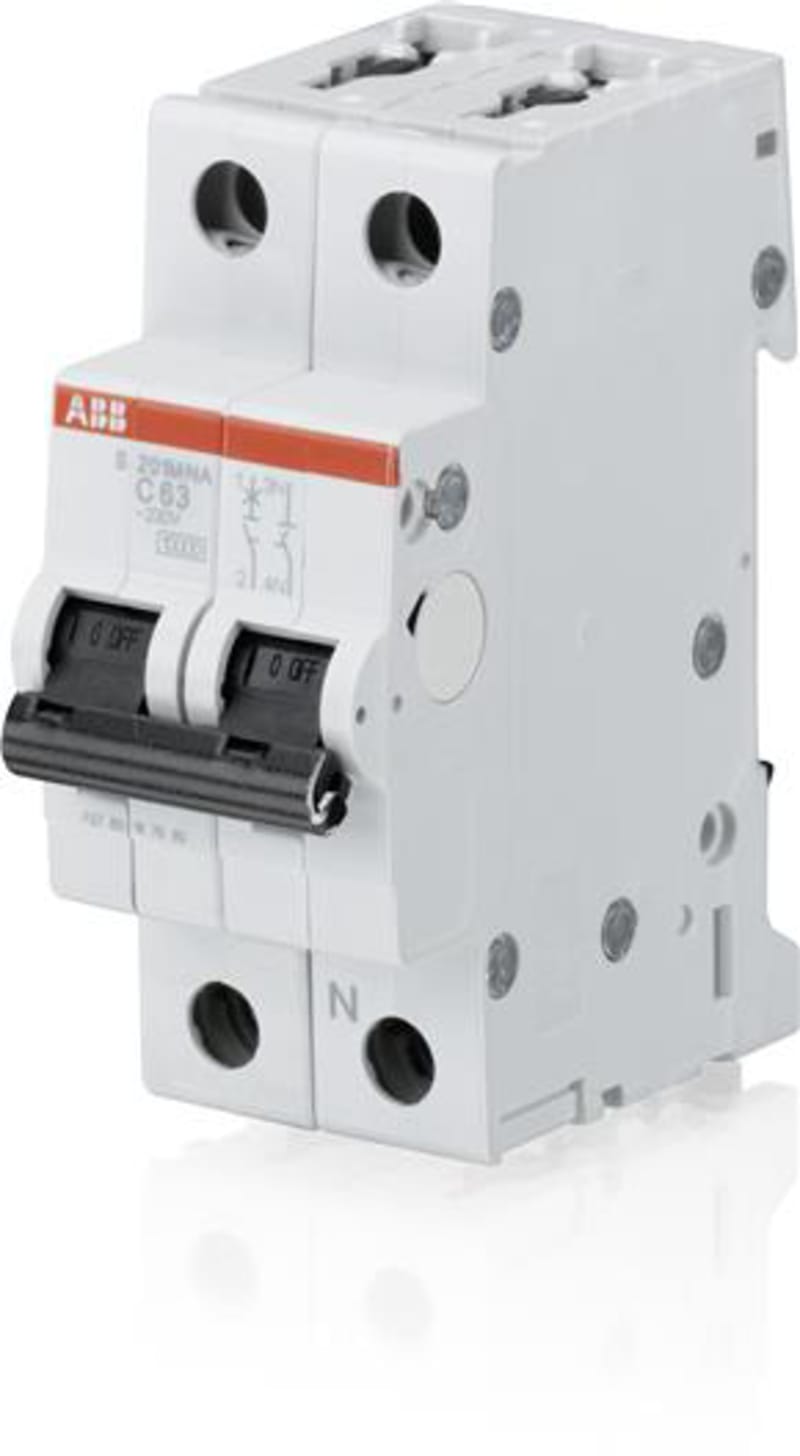 ABB S201M-D16 Miniature Circuit Breaker — 1P+N, Type D, 16 A, 10 kA