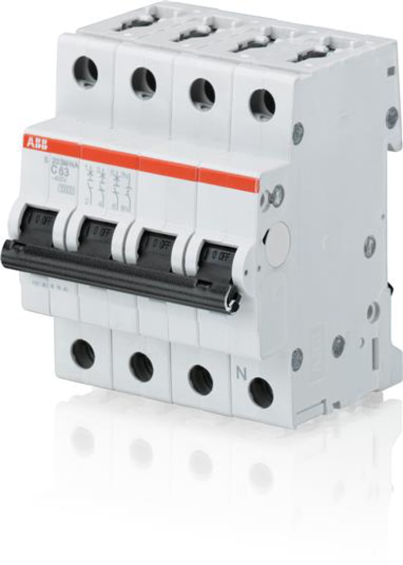 ABB S203M-D6 Miniature Circuit Breaker — 3P, Type D, 6 A, 10 kA 2CDS273103R0061