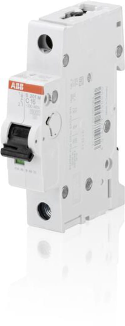 ABB S201M-D16 Miniature Circuit Breaker — 1P, Type D, 16 A, 10 kA