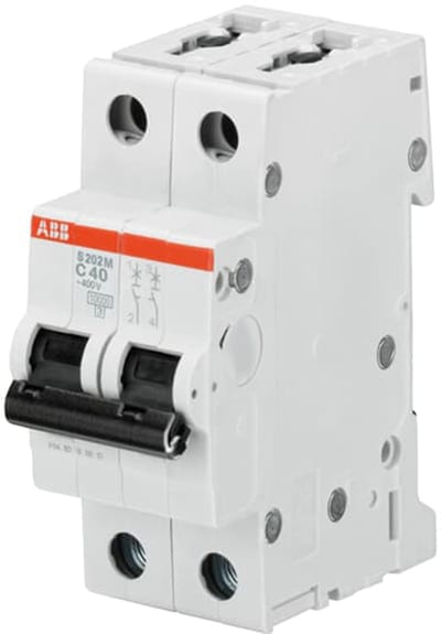 ABB S202M-D3 Miniature Circuit Breaker — 2P, Type D, 3 A, 10 kA