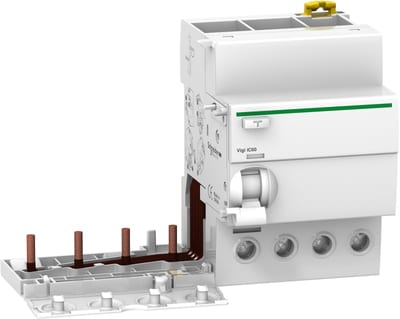 Schneider Electric Add-on residual current device, ACTI9 Vigi IC60, 4P, 63A, A type, instantaneous, 100MA, 230...415VAC A9V22463