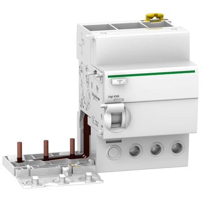 Schneider Electric Add-on residual current device, ACTI9 Vigi IC60, 3P, 63A, A type, instantaneous, 500MA, 230...415VAC A9V26363