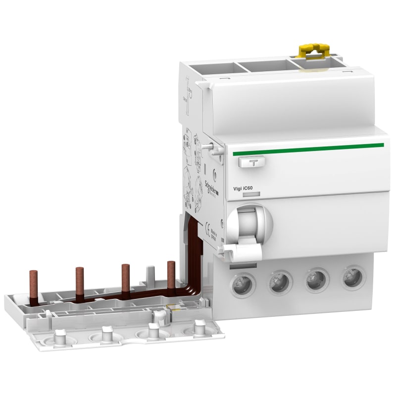 Schneider Electric Add-on residual current device, ACTI9 Vigi IC60, 4P, 63A, A type, selective, 1000MA, 230...415VAC A9V29463