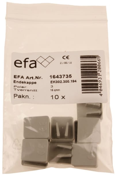 End cap EK 2-3 16mm² 2/3P Busbar.