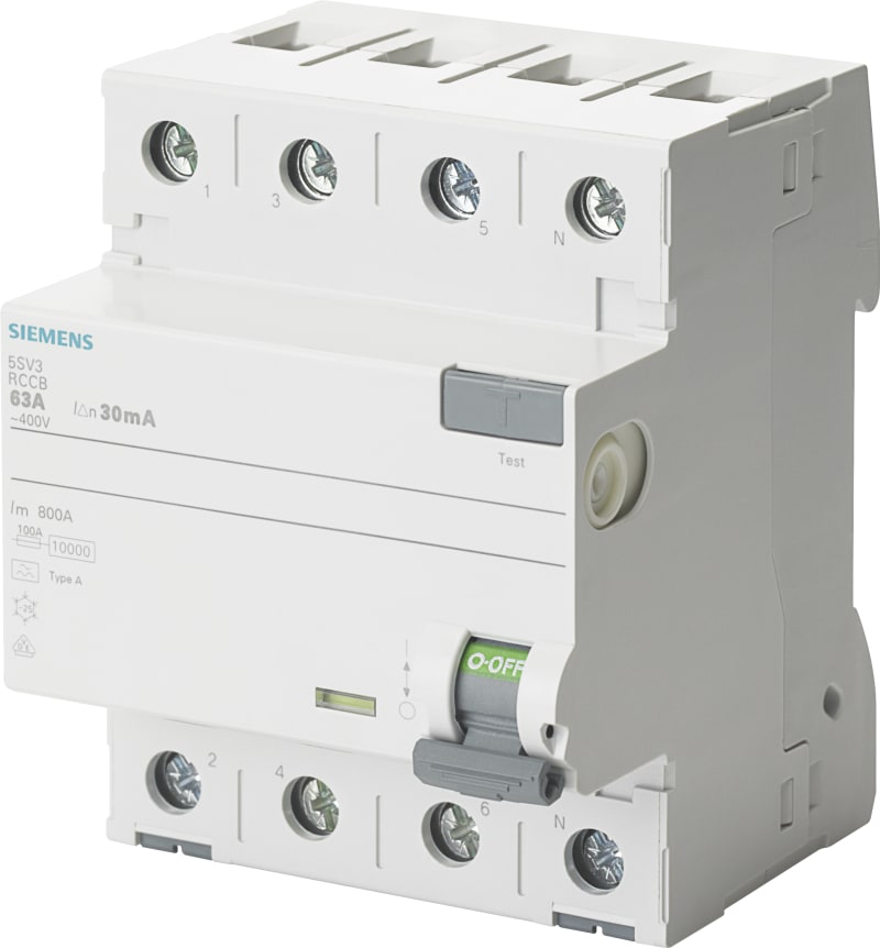 Siemens Residual current circuit breaker, 4-Pole, type A, In: 40 A, 300 mA, Un AC: 400 V