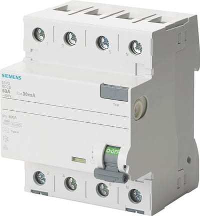 Siemens Residual current circuit breaker, 4-Pole, type A, In: 40 A, 300 mA, Un AC: 400 V
