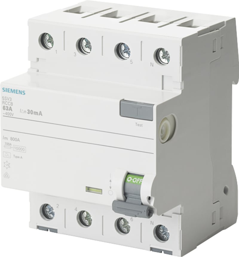 Siemens Residual current circuit breaker A 63/4, torque 2,5-3,0 Nm, conductor cross-section 1-35 MM2 SIGRES 6SL3520-1XR11-1AF0