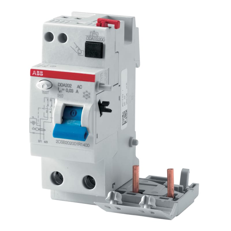 ABB DDA203 RCD Block — 3-Pole, Type A AP-R, 25 A, 30 mA, 230 V, for S200 MCB (1653231)