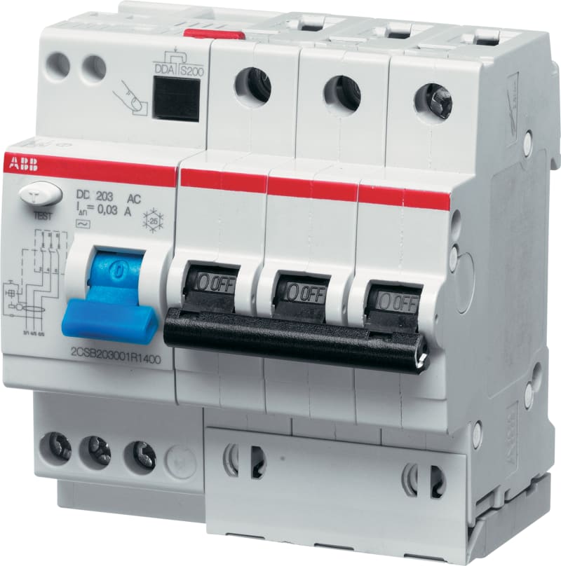 ABB the RCBOs DS200 series has the function to protect against overload and short-circuit currents 2CSR273191R1255