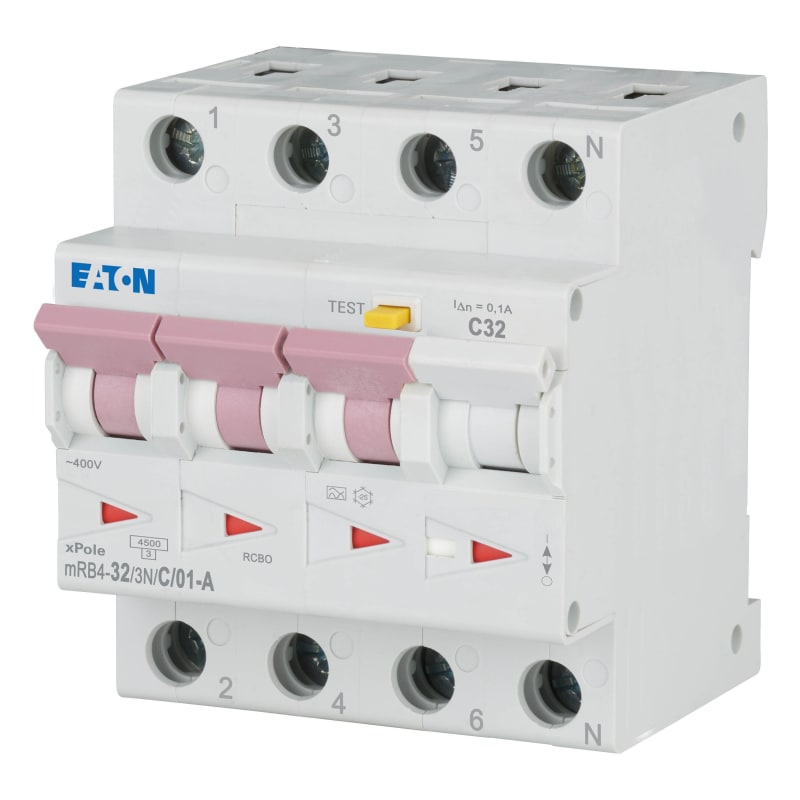 32 Amperè residual current circuit breaker with overcurrent 4-POLE/ 4 mod (167509)