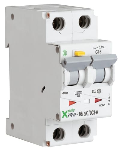 Residual current circuit breaker with overcurrent 10A 2P B 30MAA