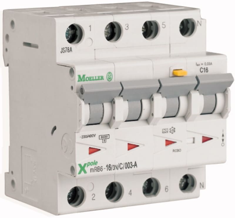 Earth-fault RCD 16A 3P+N/C A 30MA (MRB6-16/3N/C/003-A)
