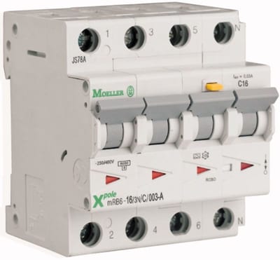 Earth-fault RCD 16A 3P+N/C A 30MA