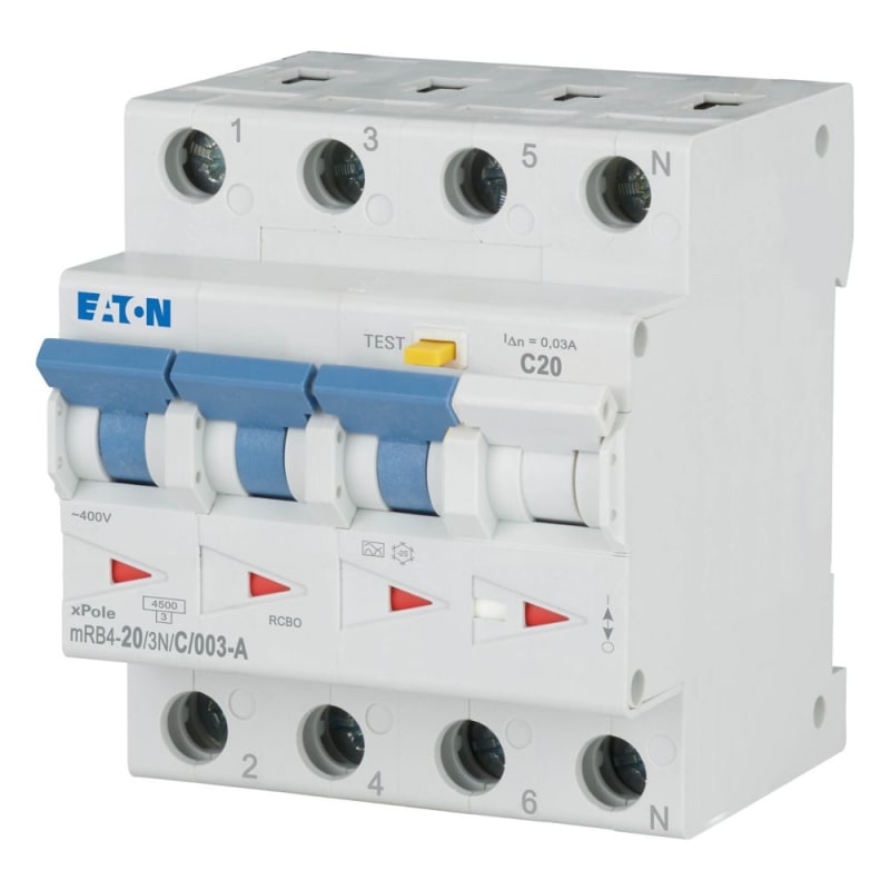 Earth-fault RCD 20A 3P+N/C A 30MA (MRB4-20/3N/C/003-A)