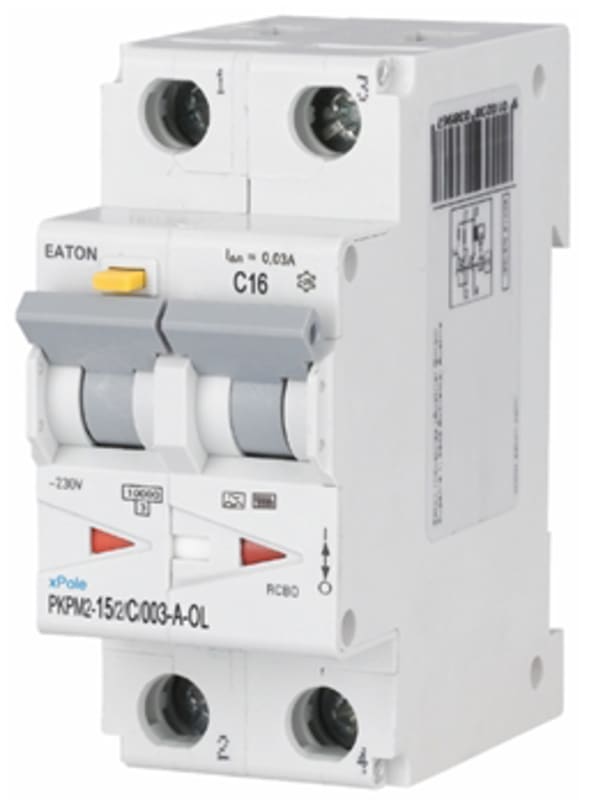 Residual current circuit breaker with overcurrent 15A 2P C 30MAA (PKPM2-15/2/C/003A-OL)