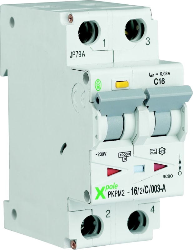 Residual current circuit breaker with overcurrent 20A 2P C 30MAA (PKPM2-20/2/C/003A-OL)
