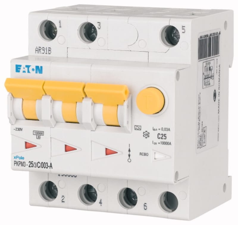 Residual current circuit breaker with overcurrent 25A 3P C 30MAA (PKPM3-25/3/C/003-A)