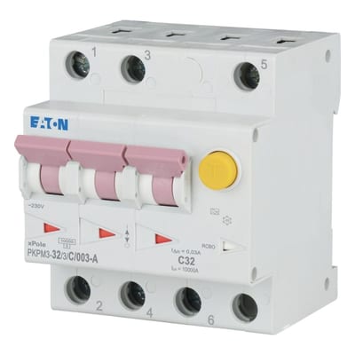 Residual current circuit breaker with overcurrent 32A 3P C 30MAA (PKPM3-32/3/C/003-A)