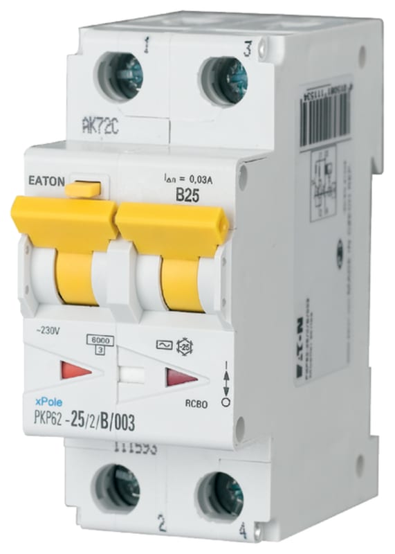 Residual current circuit breaker with overcurrent 32A 2P B 30MAA (PKP62-32/2/B/003-A)
