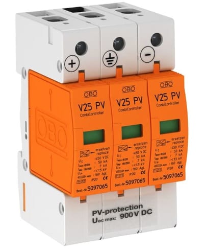 V25-B+C 3-PH 900 V DC Combined Surge Arrester for PV